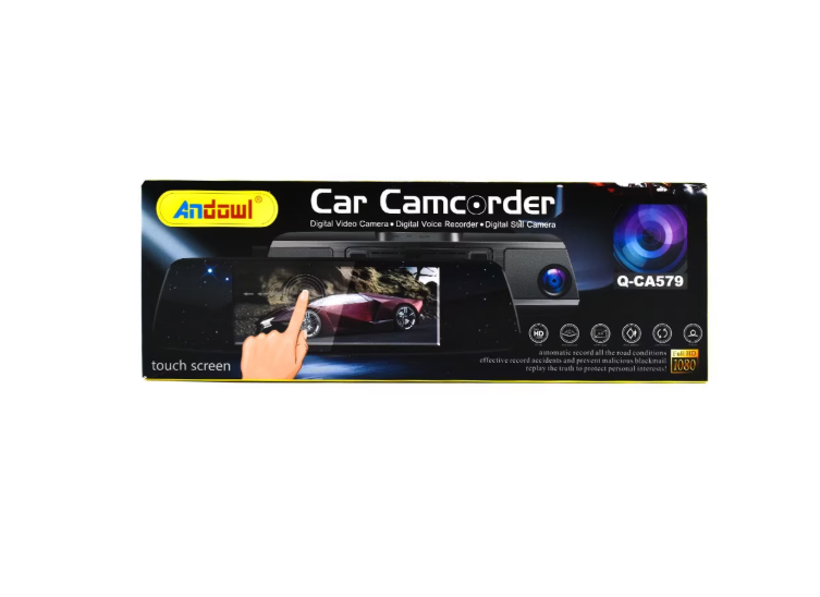 Oglindă Retrovizoare cu Cameră Auto DVR Duală Andowl Q-CA579, Ecran 5.5" TFT, Full HD 1080P, Cameră Spate HD 720P, Unghi 170°, Detecție Mișcare, Înregistrare Ciclică, Kivoo