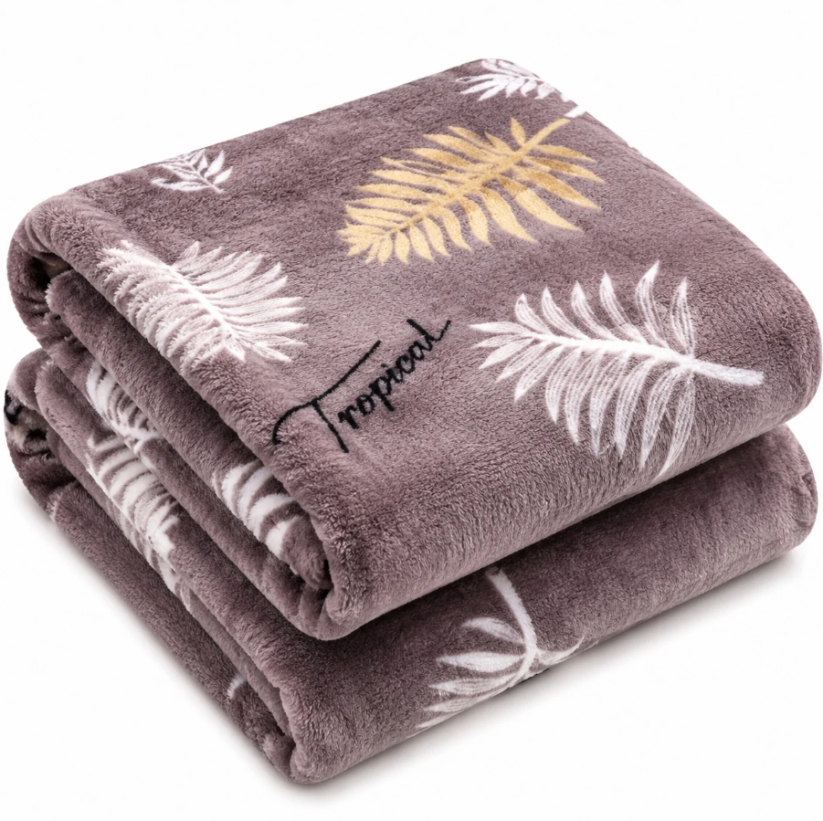 1+1 GRATIS Patura Cocolino Pufoasa Tropical, Mov Pudrat, 200x220 cm