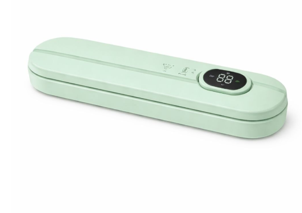 Aparat de vidat și sigilat alimente Vacuum Sealer cu afișaj digital, Verde