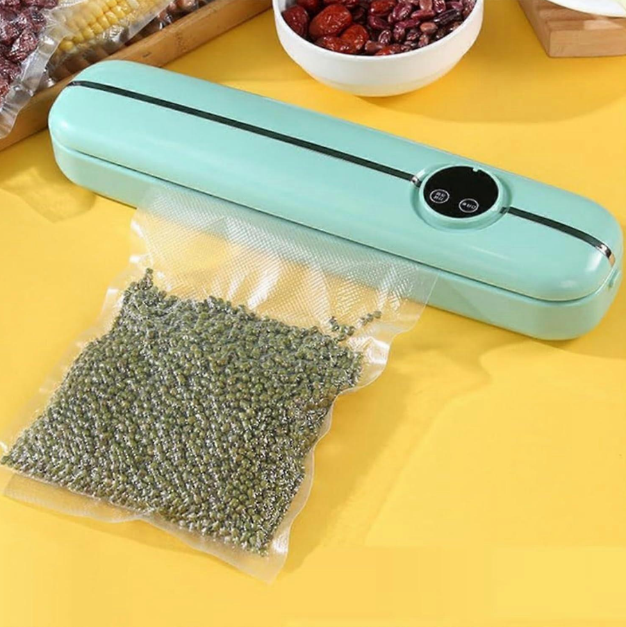 Aparat de vidat și sigilat alimente Vacuum Sealer cu afișaj digital, Verde