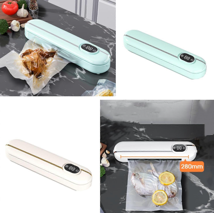 Aparat de vidat și sigilat alimente Vacuum Sealer cu afișaj digital, Verde