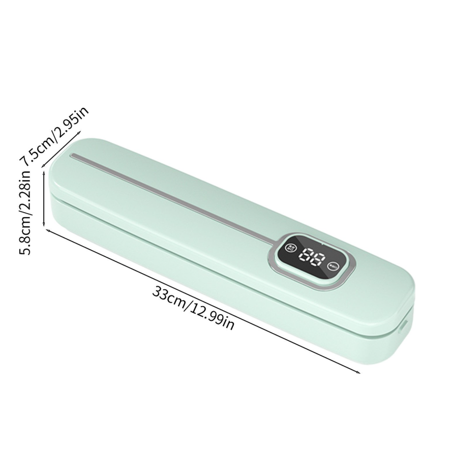 Aparat de vidat și sigilat alimente Vacuum Sealer cu afișaj digital, Verde