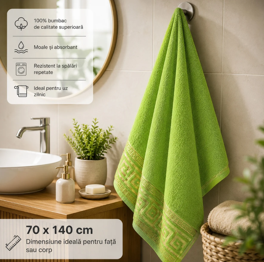 Set 6 Prosoape Mari de Baie 70x140 cm, Premium Soft – Uscare Ultra-Rapidă, Absorbante și Catifelate, Culori Pastel EleganteSet 6 Prosoape Mari de Baie 70x140 cm, Premium Soft – Uscare Ultra-Rapidă, Absorbante și Catifelate, Culori Pastel Elegante