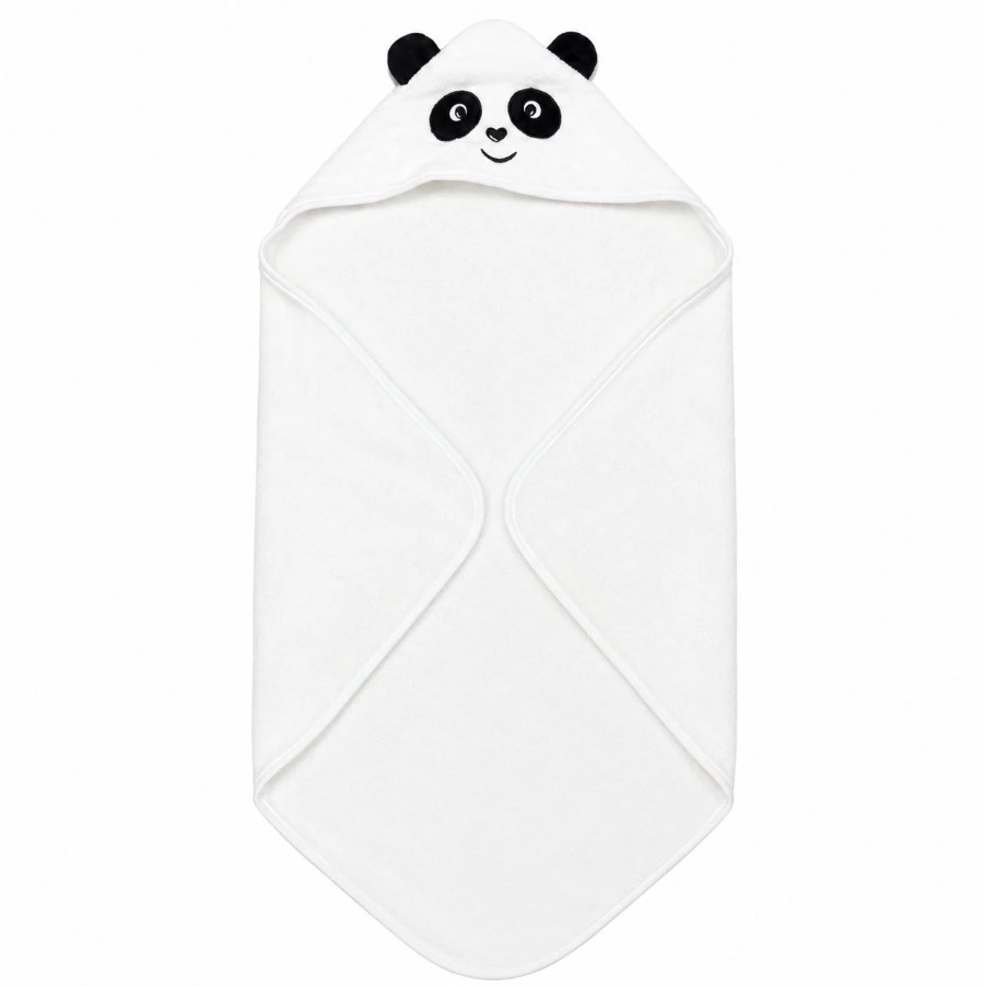 Prosop de Baie cu Glugă pentru Bebeluși și Copii, Model Panda, Alb – Material Ultra-Moale, Absorbant și Delicat cu Pielea Sensibilă