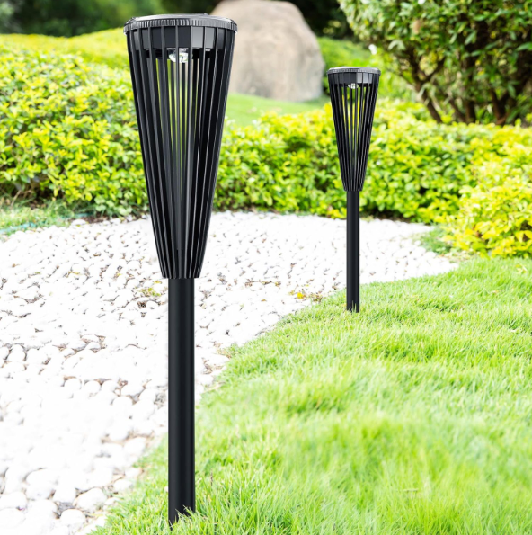 Set 6 Lămpi Solare de Grădină Tip Torță LED – Efect Flacără Pâlpâitoare Realistică, Infigere Țăruș Pământ, Rezistente la Intemperii, Kivoo