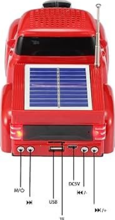Boxă Portabilă Bluetooth Model Camionetă Vintage – Panou Solar Integrat, Radio FM cu Antenă Telescopică, USB, TF Card, Faruri LED, Culoare Negru, Kivoo