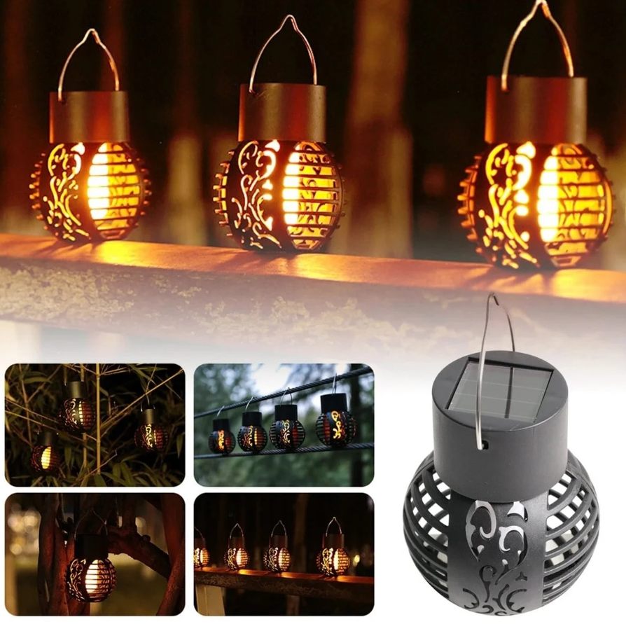 Set 4 Lămpi Solare de Grădină LED din Metal Negru – Design Modern, Rezistente la Intemperii, Iluminat Ambient Exterior, Fără Cabluri, Kivoo