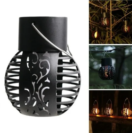 Set 4 Lămpi Solare de Grădină LED din Metal Negru – Design Modern, Rezistente la Intemperii, Iluminat Ambient Exterior, Fără Cabluri, Kivoo