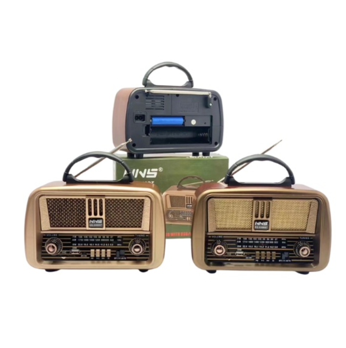 Radio Portabil Retro Vintage NNS NS-8068BT – Bluetooth, Funcție TWS, USB / Card TF, MP3 Player, Acumulator Li-ion 1200mAh, Radio AM/FM/SW 3 Benzi, Alimentare Triplă, Kivoo