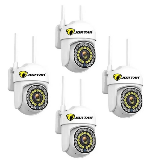 Pachet 4 Camere Supraveghere JORTAN WiFi, 36 LED-uri Full Color, Rezistente la Apă, Editia KIVOO