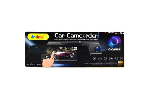 Oglindă Retrovizoare cu Cameră Auto DVR Duală Andowl Q-CA579, Ecran 5.5" TFT, Full HD 1080P, Cameră Spate HD 720P, Unghi 170°, Detecție Mișcare, Înregistrare Ciclică, Kivoo