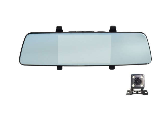 Oglindă Retrovizoare cu Cameră Auto DVR Duală Andowl Q-CA579, Ecran 5.5" TFT, Full HD 1080P, Cameră Spate HD 720P, Unghi 170°, Detecție Mișcare, Înregistrare Ciclică, Kivoo
