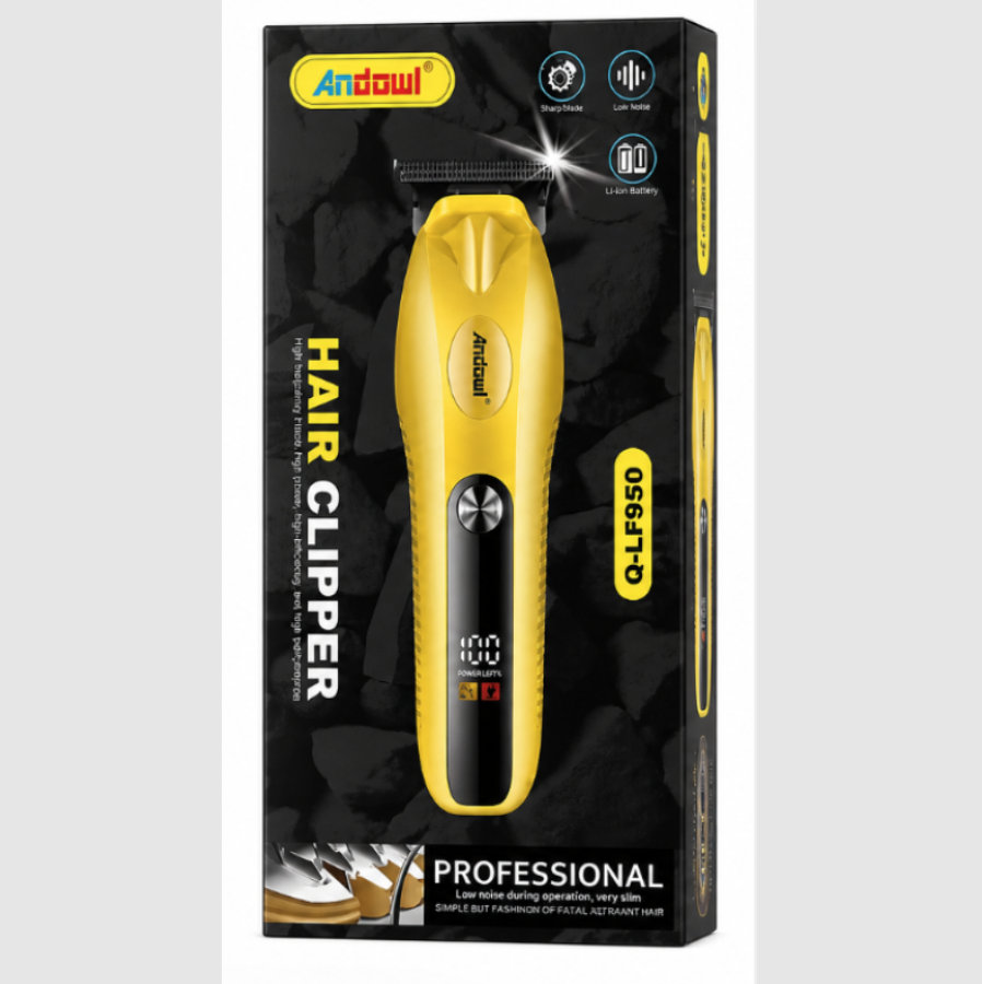 Mașină de Tuns și Conturat Profesională Andowl Q-LS50, Display LED Digital, Lame din Oțel Inox, Încărcare USB, Autonomie 90 min, Zgomot Redus, Ergonomică, Kivoo