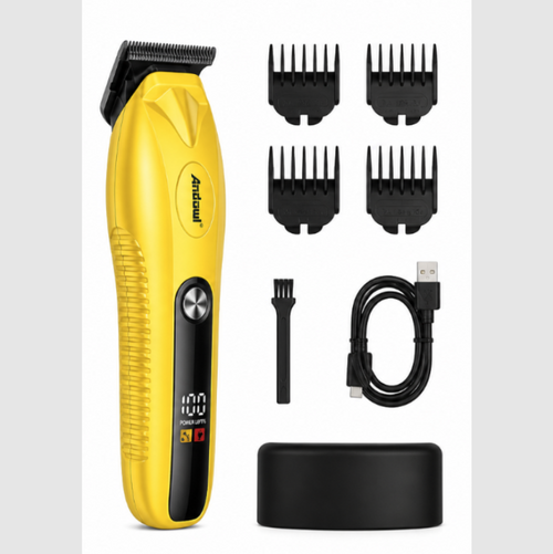 Mașină de Tuns și Conturat Profesională Andowl Q-LS50, Display LED Digital, Lame din Oțel Inox, Încărcare USB, Autonomie 90 min, Zgomot Redus, Ergonomică, Kivoo