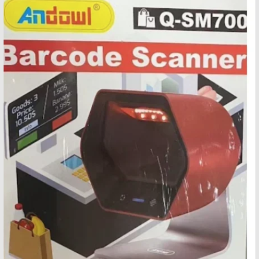 Scaner Coduri de Bare de Birou Hands-Free Andowl Q-SM700, Omnidirecțional 1D/2D/QR, Senzor CMOS 1.0MP, Citire pe Ecrane & Hârtie, Senzor Infraroșu, Fereastră Reglabilă 30°, USB Plug & Play, Kivoo