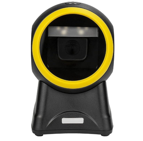 Scaner Coduri de Bare de Birou Hands-Free Andowl Q-SM6 Negru/Galben, Omnidirecțional 1D/2D/QR, Senzor CMOS 960x640, Tehnologie Fără Lumină Deranjantă, Scanare Inductivă Automată, USB Plug & Play, Kivoo