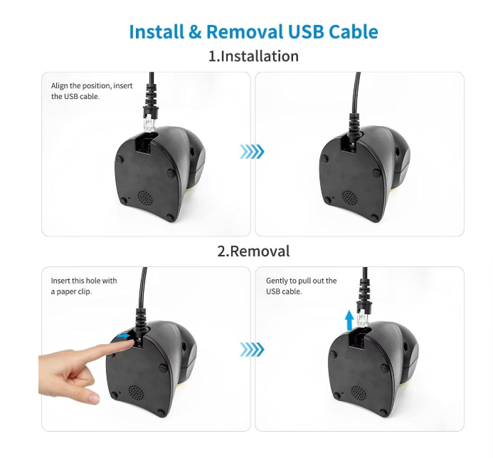 Scaner Coduri de Bare de Birou Hands-Free Andowl Q-SM6 Negru/Galben, Omnidirecțional 1D/2D/QR, Senzor CMOS 960x640, Tehnologie Fără Lumină Deranjantă, Scanare Inductivă Automată, USB Plug & Play, Kivoo