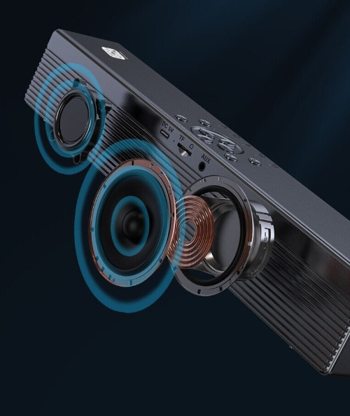 Boxă Portabilă Bluetooth Andowl QYXB133, Ceas Digital & Alarmă, 2 Difuzoare 5W, Slot Card MicroSD/TF, Microfon Hands-Free, Baterie 1600mAh, Negru, Kivoo