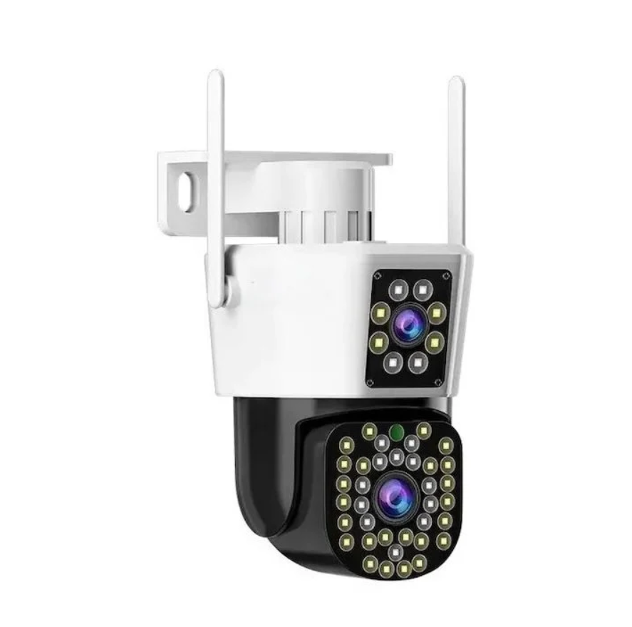 Camera de Supraveghere WiFi Jortan 8293QJ, 6MP, Dual Lens, PTZ 360°, Exterior IP66, Vedere Nocturna Color, Audio Bidirectional, Aplicatie Yoosee