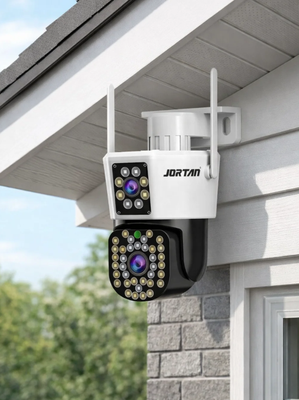 Camera de Supraveghere WiFi Jortan 8293QJ, 6MP, Dual Lens, PTZ 360°, Exterior IP66, Vedere Nocturna Color, Audio Bidirectional, Aplicatie Yoosee