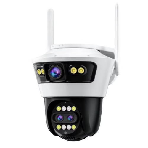 Camera de Supraveghere WiFi Jortan 5, 9MP, Sistem de Lentile Triple, PTZ 360°, IP66, Vedere Nocturna Color, Audio Bidirectional, Aplicatie Yoosee