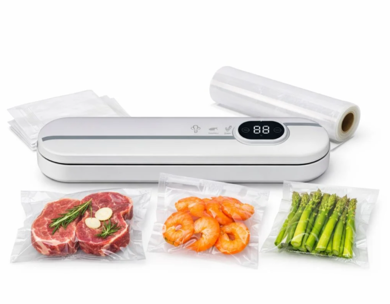 Aparat de vidat și sigilat alimente Vacuum Sealer cu afișaj digital, Verde