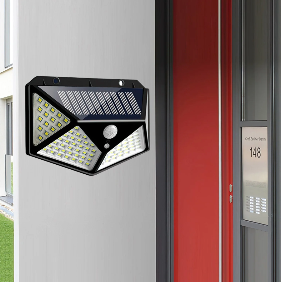Pachet 10 Lămpi Solare LED de Exterior cu Senzor de Mișcare (1000 LED-uri Total) – Iluminat Multidirecțional, 3 Moduri, Zero Costuri la Curent, Negru