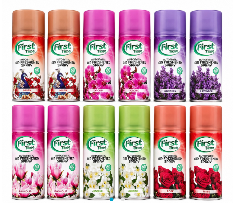 Mega-Set 24 Rezerve Odorizant Automat FIRST – Parfumuri Mixte Florale și Fresh, Prospețime Până la 60 Zile/Rezervă, Ideal pentru Casă, Birou și Baie