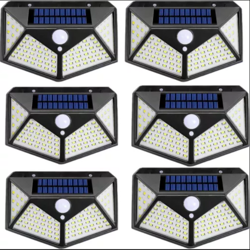 Pachet Lămpi Solare LED de Exterior cu Senzor de Mișcare 100 LED-URI – Iluminat Multidirecțional, 3 Moduri, Zero Costuri la Curent, Negru